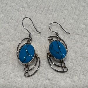 Elegant Silver and Blue Earrings